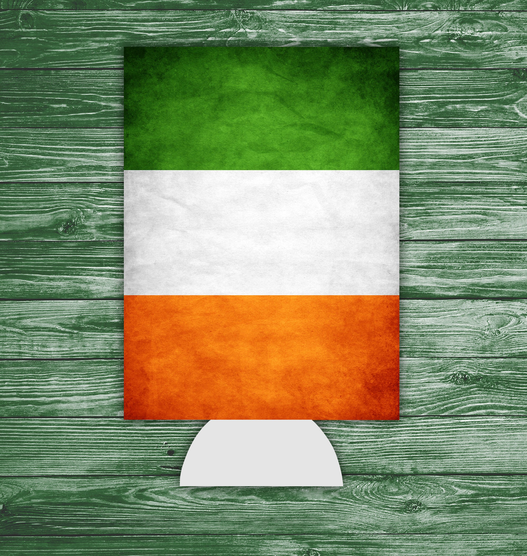 Irish Flag Can Hugger in green white orange