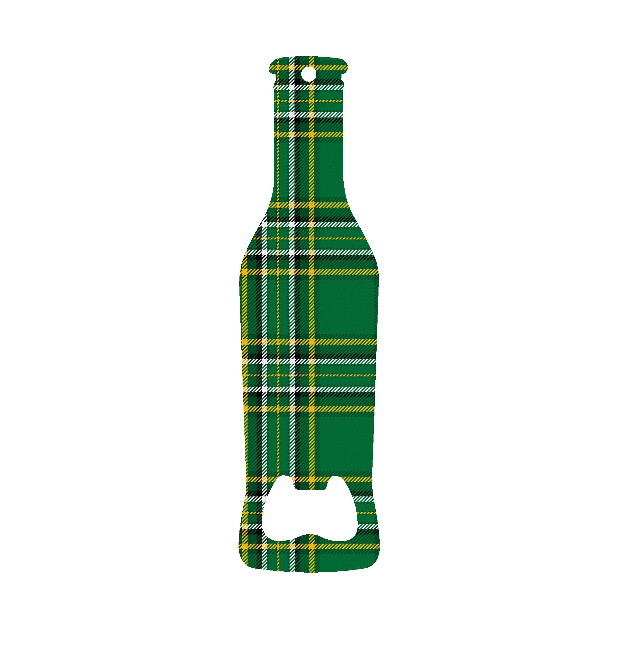 Irish Tartan Beer Bottle Shaped Killt Bottle Opener