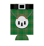 Green tartan kilt can hugger with printed belt and sporran