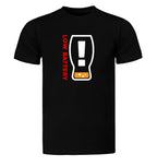Unisex shirt featuring pixel battery graphic and beer slogan