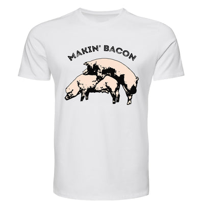 White Makin' Bacon BBQ T-Shirt