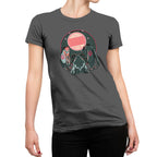 Mothman Loves Craft Beer tee featuring moth figures and glowing beer sign