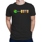 Ms. Hop-Man T-shirt featuring hop cone styled like Ms. Pac-Man