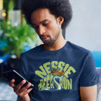 Unisex cotton shirt with dripping NESSIE and BEER RUN text