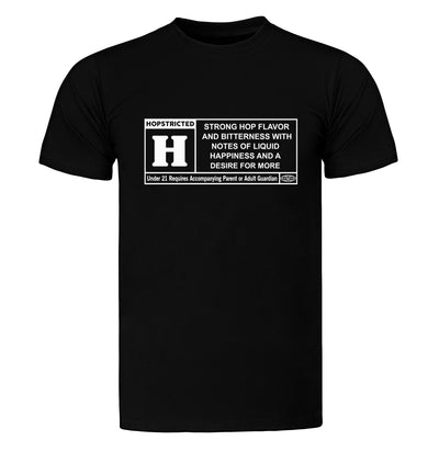 Rated H for Hops Beer T-Shirt Black Flat