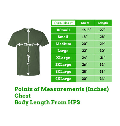 BrewSwag T-Shirt Size Chart