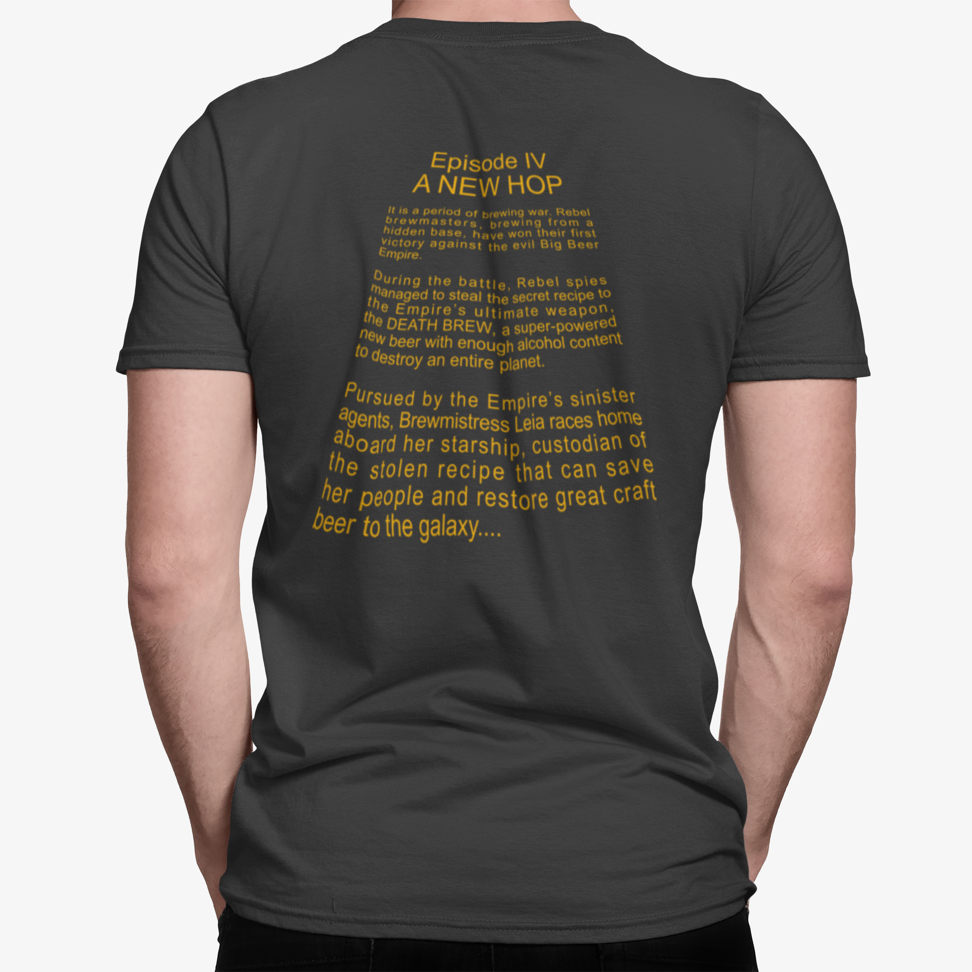 Soft ring-spun cotton tee for craft beer fans with a galactic parody twist