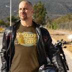 Unisex cotton tee featuring Squonk Just Wants a Beer typography and creature art