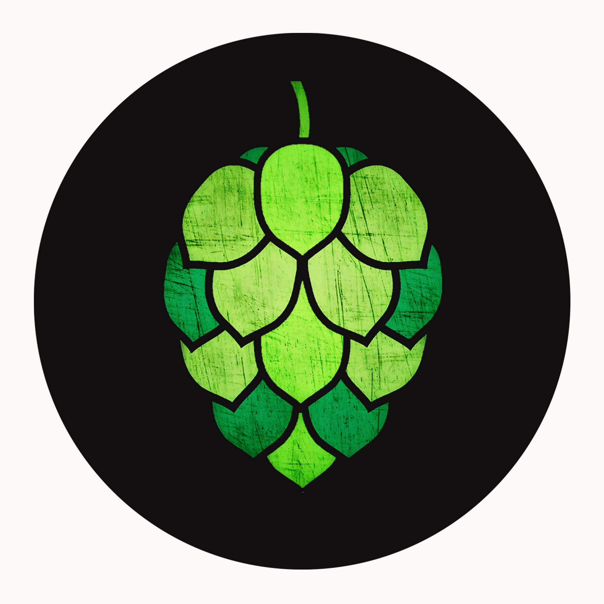 Stained Glass Hop Cone Round Beer Coaster