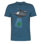 Take Me To Your Beer tee featuring pixel-style beam and flying saucer