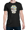 Unisex black T-shirt featuring the Brewer’s Sugar Skull design with hops and wheat