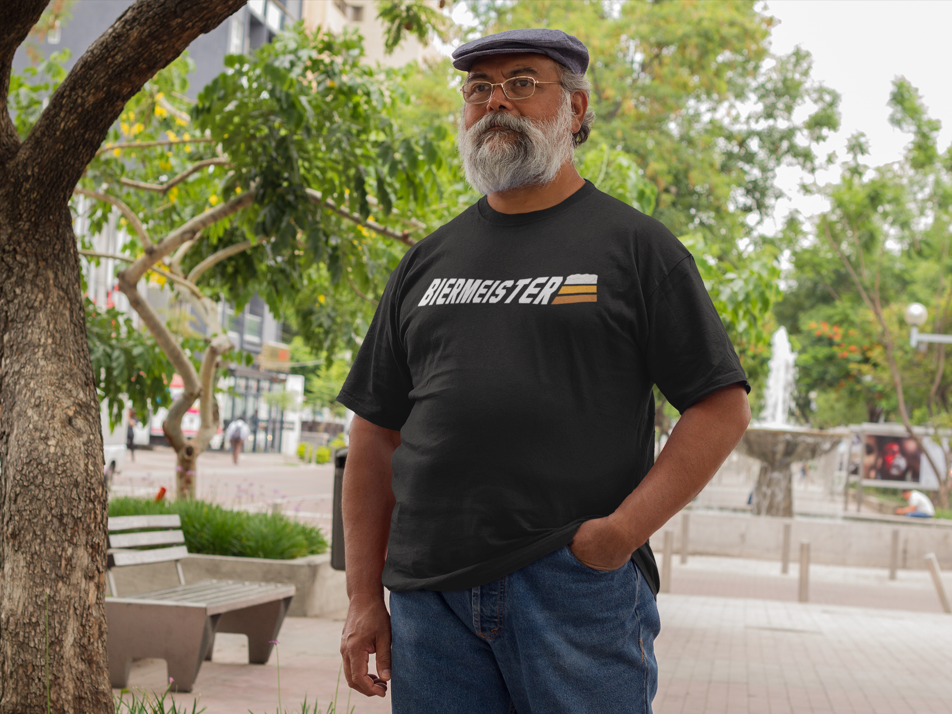 Unisex black tee reading Biermeister across the front for homebrewers