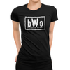 Women’s Brew World Order Beer T-Shirt in black featuring bold white bWO logo