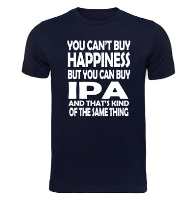 You Can't Buy Happiness but You Can Buy IPA Beer T-Shirt Flat Navy