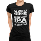 Minimalist women's t-shirt design with beer joy message on ringspun cotton