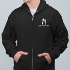 Front view of the Add More Hops hoodie with chest graphic.