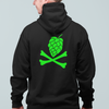 Green Hops and Crossbones Craft Beer Zip Up Hoodie