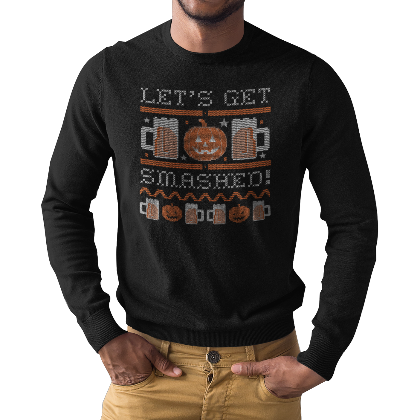 Let's Get Smashed Ugly Halloween Sweater Beer Longsleeve T-Shirt