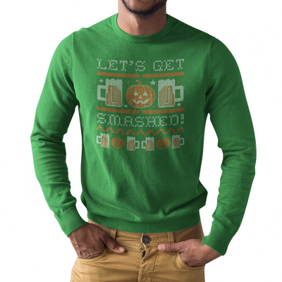 Let's Get Smashed Ugly Halloween Sweater Beer Longsleeve T-Shirt