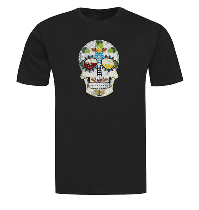 The Brewers Sugar Skull Craft Beer Black T-Shirt Flat