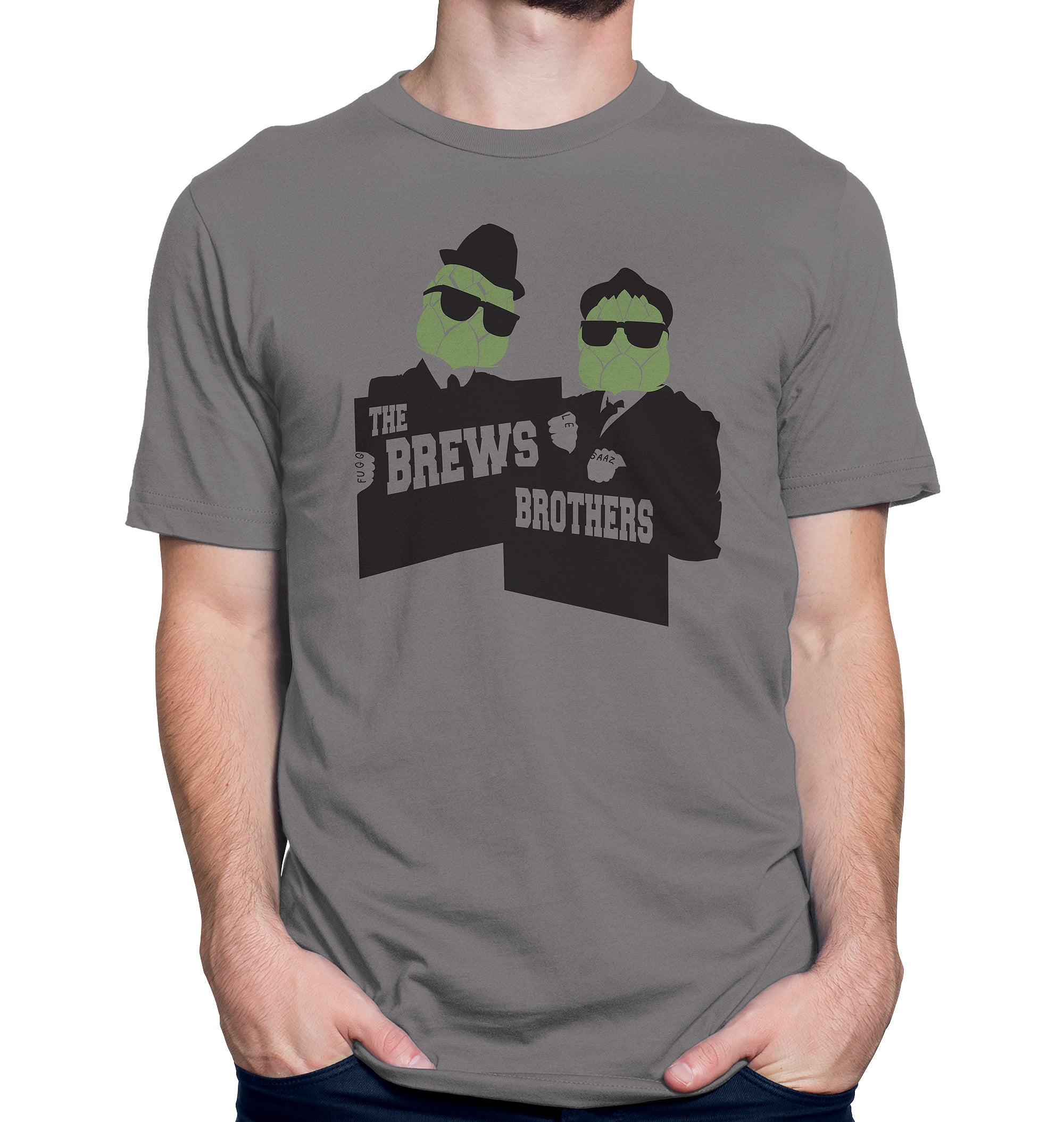 Grey The Brews Brothers Craft Beer T-Shirt on Model