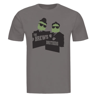 Grey The Brews Brothers Craft Beer T-Shirt Flat