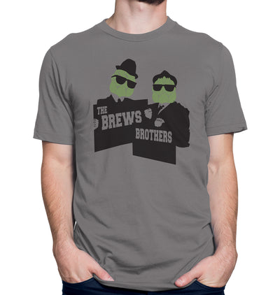 Grey The Brews Brothers Craft Beer T-Shirt on Model