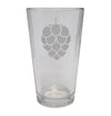 Hop Cone Etched Beer Glass