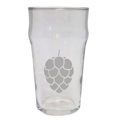 Hop Cone Etched Beer Glass