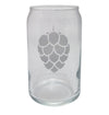 Hop Cone Etched Beer Glass