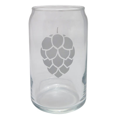 Hop Cone Etched Beer Glass