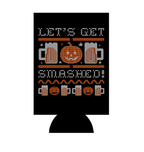 Neoprene can cooler with ugly Halloween sweater and beer pattern
