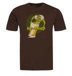 Chocolate brown tee showing Hop-Thing rising from a beer glass