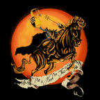 Halloween beer tee featuring headless rider holding a hop pint and ‘Put a Head on This’ banner