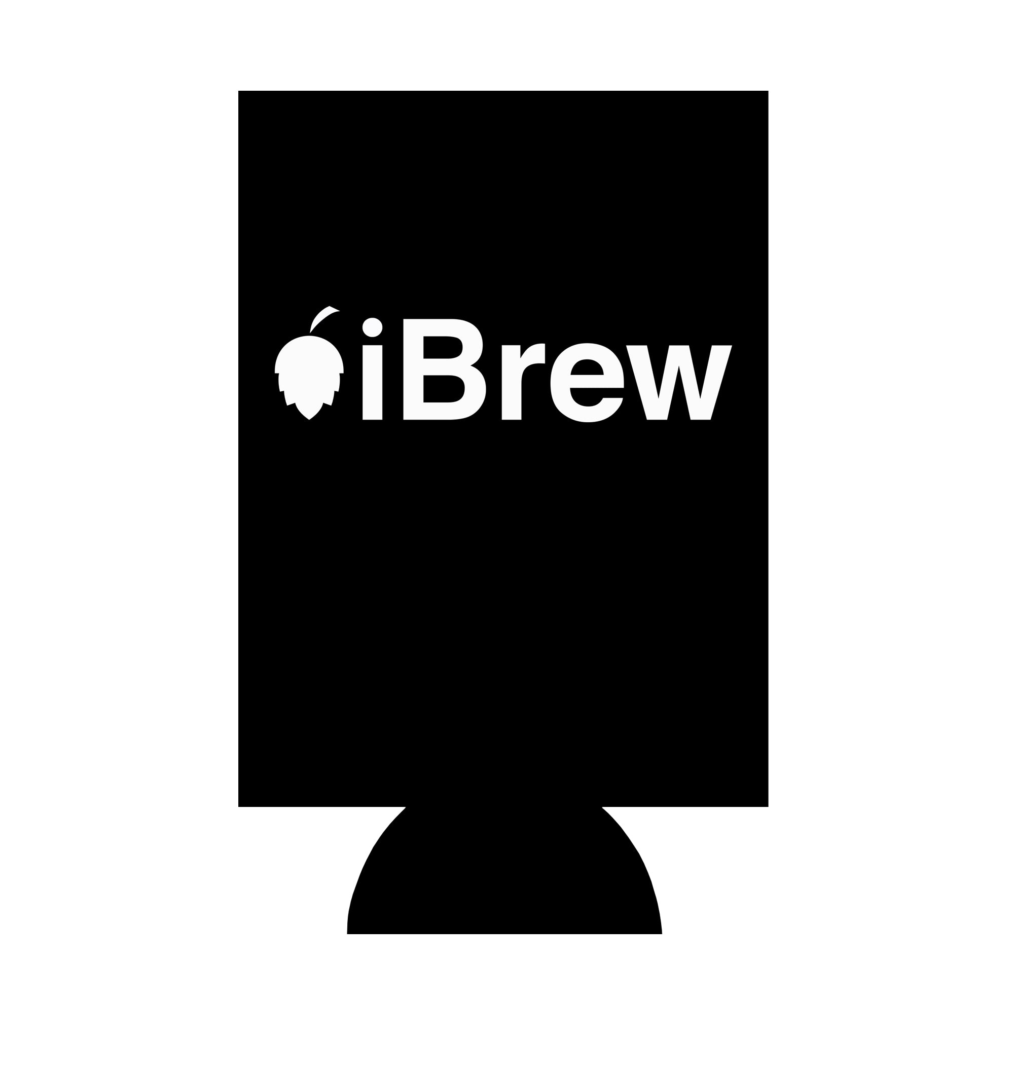 Neoprene can cooler with iBrew script logo on black