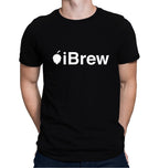 Black t-shirt with white iBrew Homebrewer script design