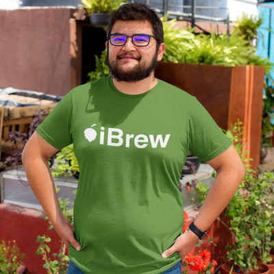 Green iBrew Homebrewer Craft Beer T-Shirt Action Shot