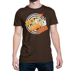 Brown t-shirt with Juice Bomb IPA tropical hop graphic