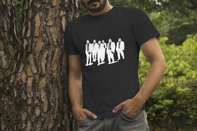 Black Reservoir Hops Black T-Shirt on Model in Woods