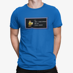 Retro video game beer t-shirt with Get Equipped With Cold Beer design
