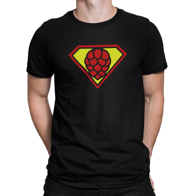 Black Superhop Symbol Beer Brewing T-Shirt