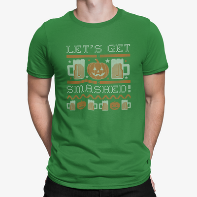 Green Let's Get Smashed Ugly Halloween Sweater Beer T-Shirt