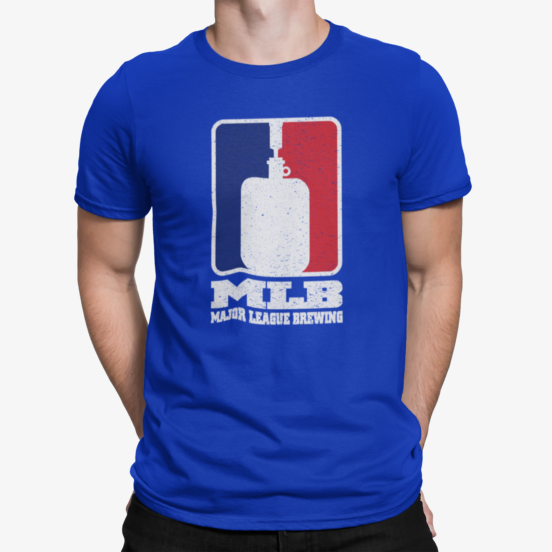 Craft beer tee featuring hop-baseball and crossed mash paddles