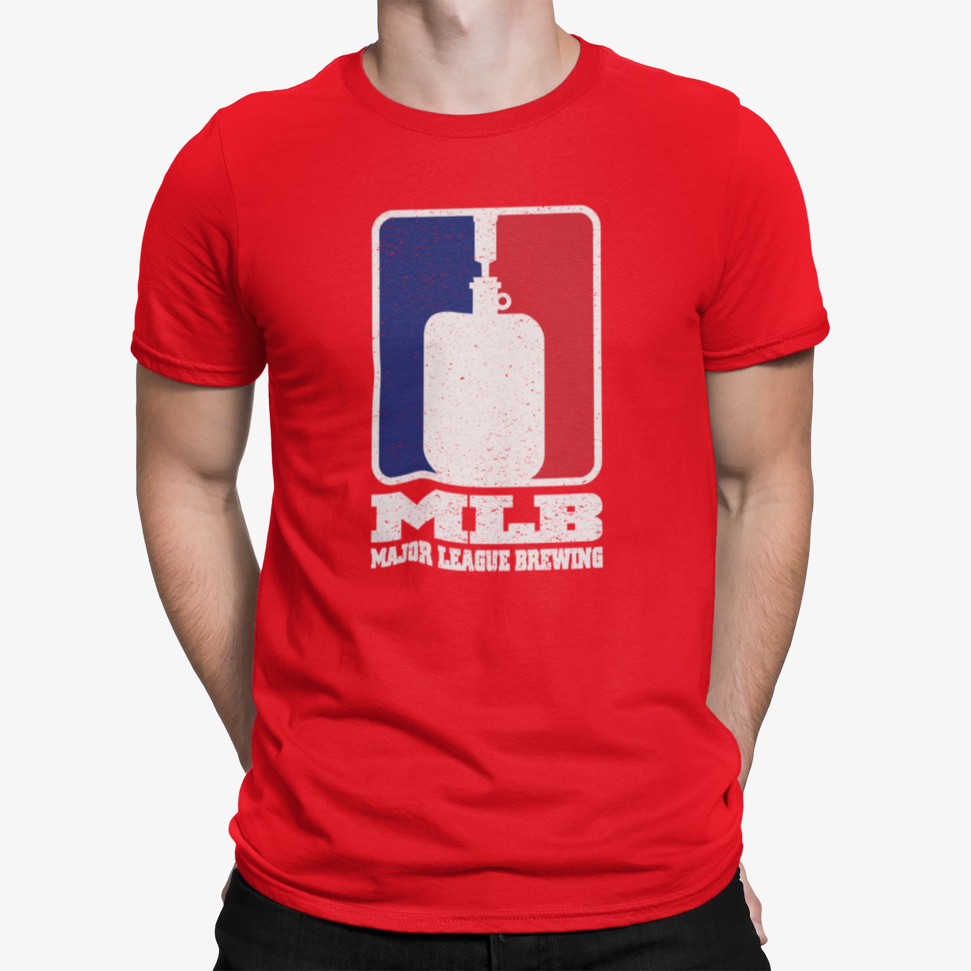 Unisex ringspun cotton shirt with baseball-inspired brewing logo