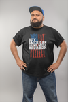 Black Buy American, Drink More Bourbon T-Shirt Model