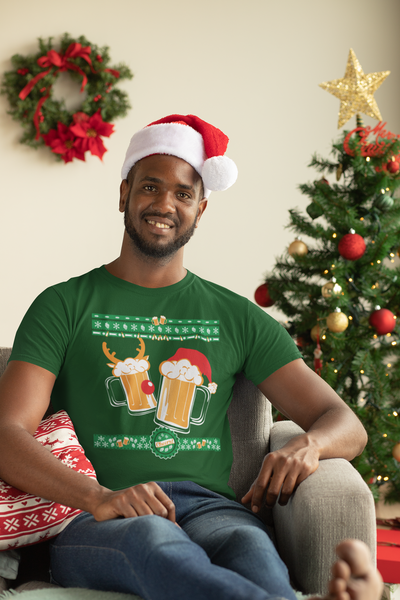 Green Tasty Brew Christmas Beer Sweater Beer T-Shirt Action Shot