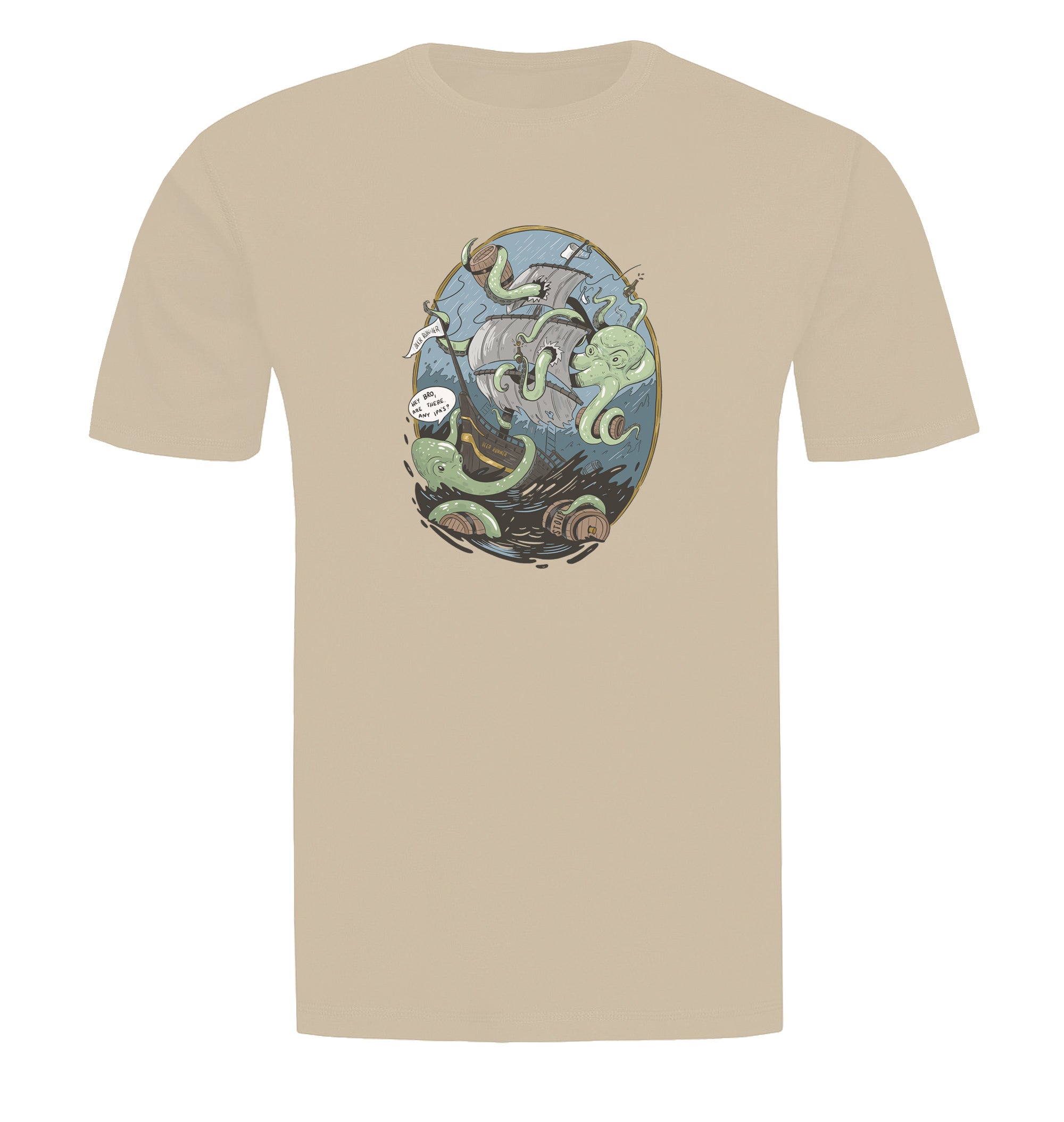 Giant Octopus Wants Beer shirt with cartoon kraken art
