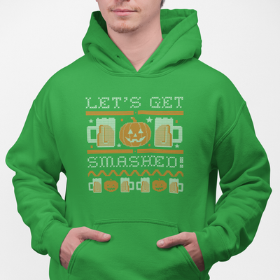 Let's Get Smashed Ugly Halloween Sweater Beer Pullover Hoodie