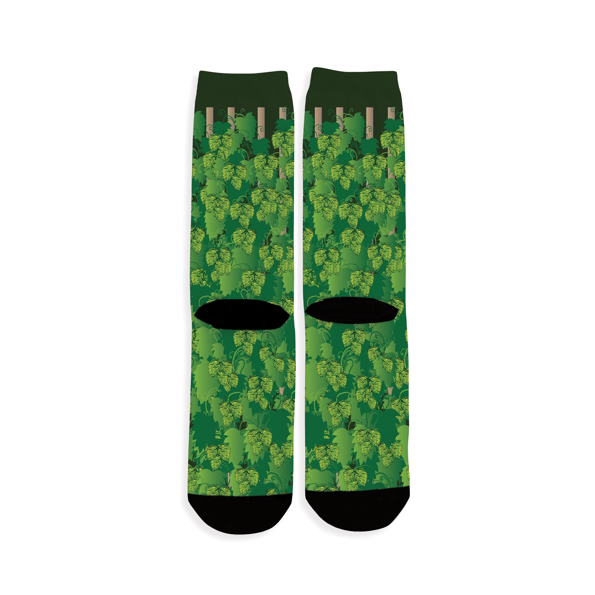Hop-Bines Growing Craft Beer Socks featuring full hop vine graphic