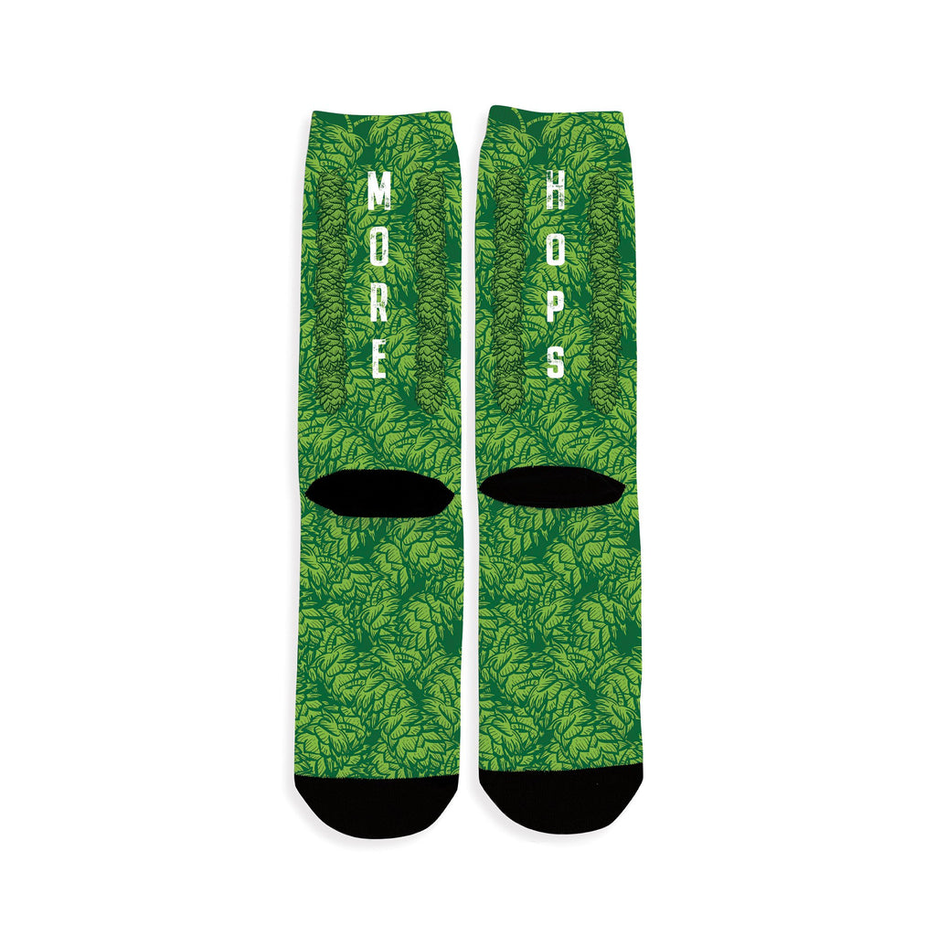 Hop-Bines craft beer socks with bold hop design and text on back